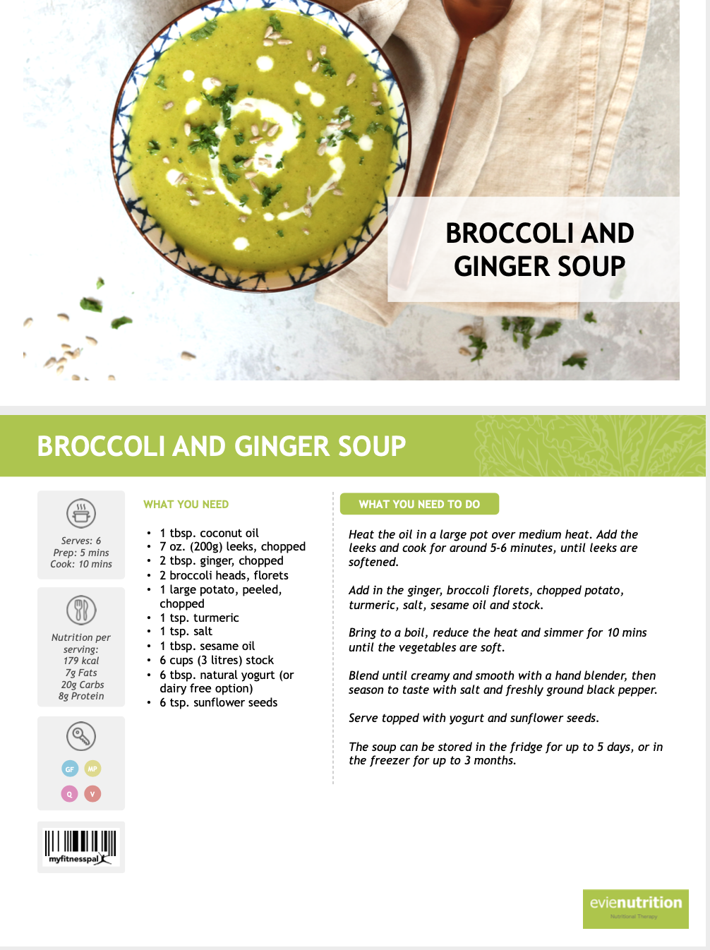 Broccoli and ginger soup