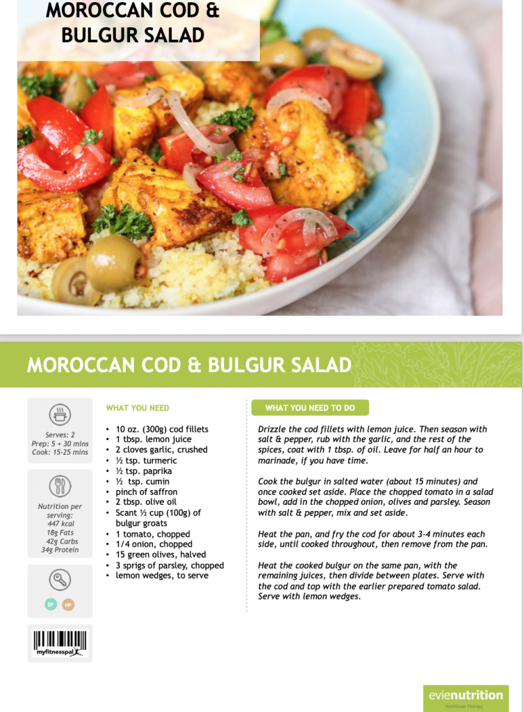 Moroccan Cod and Bulgur Salad