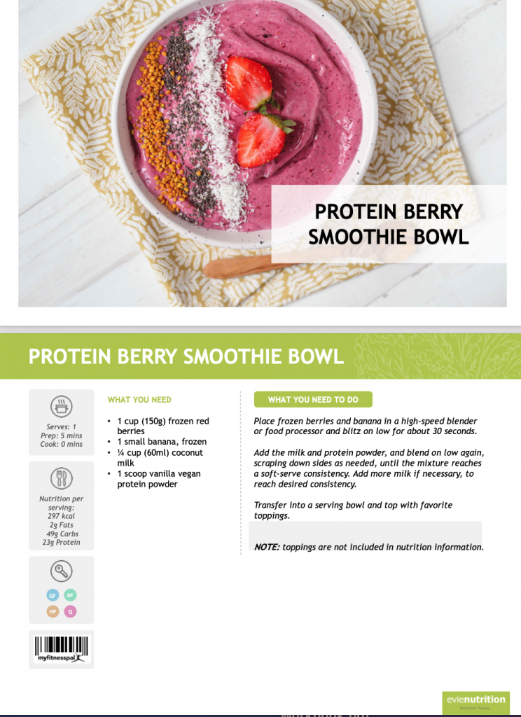 protein berry smoothie bowl vegan