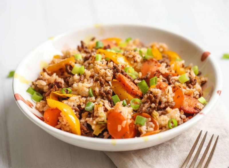 Evie Nutrition - Healthy Recipes - cajun-beef-veg-rice